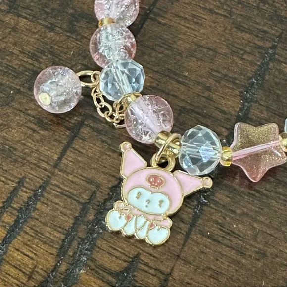 1pc Women Bracelet Pink with Kuromi Tassel Decor - Picture 2 of 3